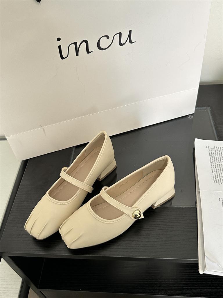 Square head Mary Jane shoes women's shoes thick heel with skirt temperament single shoes