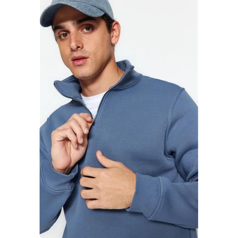 TAGAS Men's Fleece Regular Fit Half-Zip Sweatshirt | Mss-6-Beige-L
