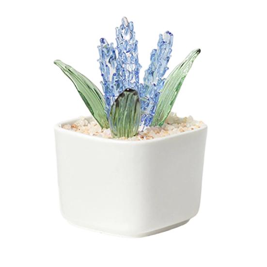 Artificial Potted Plant Handmade Colored Glaze Lavender Potted Plant