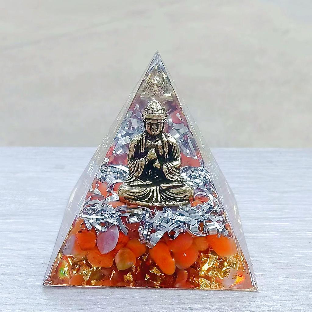 Crystal Stone Pyramid Resin Decor: Home, Office, Car Ornaments