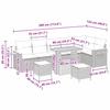 Garden Sofa Set with Cushions 11 pcs Black and Cream Poly Rattan