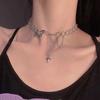 Ins Fashionable Hip Hop Butterfly Tassel Choker Necklace Women Teens Girls Punk Link Chain Necklace Party Daily Fashion Jewelry