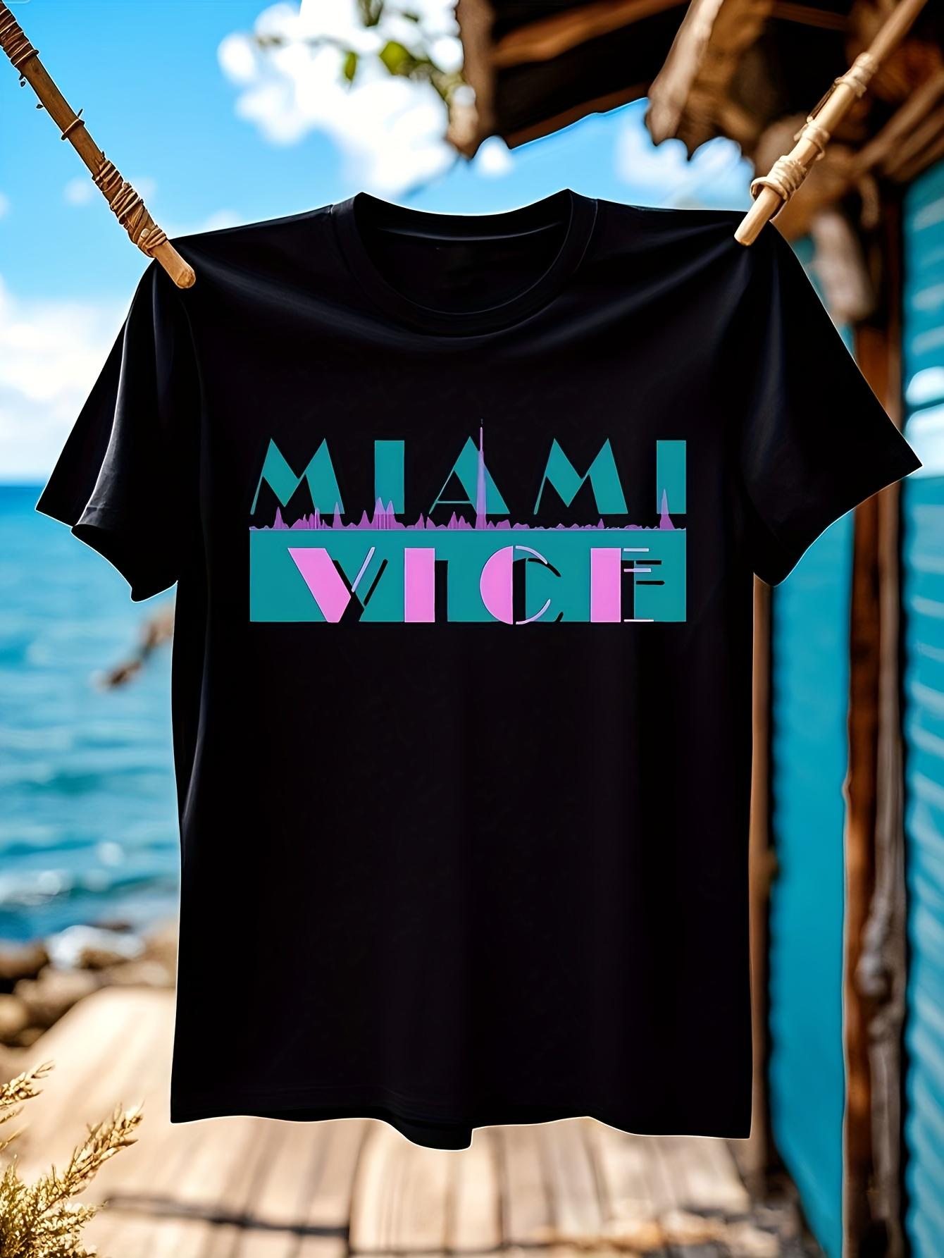 Miami Vice Retro 80s TV Series Tshirt Vintage Miami Vice ... L
