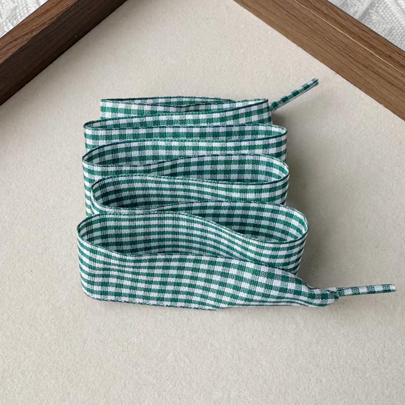 Mooie DIY Pluizige Schoenveters Rood Groen Geruite Veters Crème Pluizen Schoenen Bloemen Gespen Voor Sportschoenen Casual Sneakers Schoenen Sneeuwschoenen 120cm gray