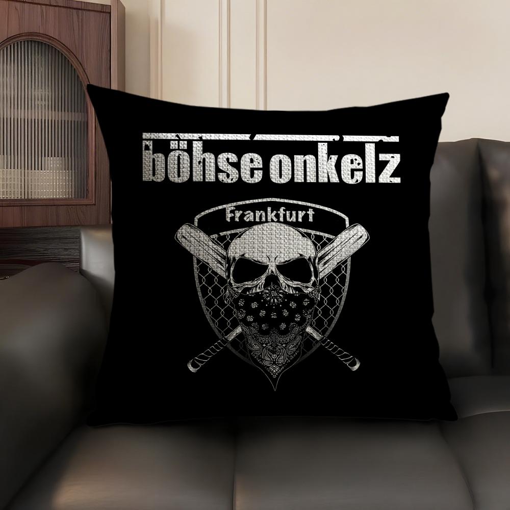 BBohse OOnkelz Rock Cushion Cover Natural Linen Organic Fabric DoubleSided Printing Sofa Home Decor Gift Pillow Case