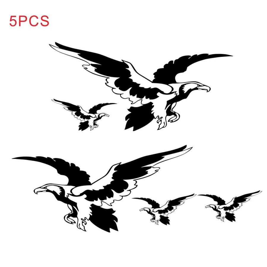 5x Car Stickers Black & White Eagle Style Decals for Caravan Travel Trailer Van