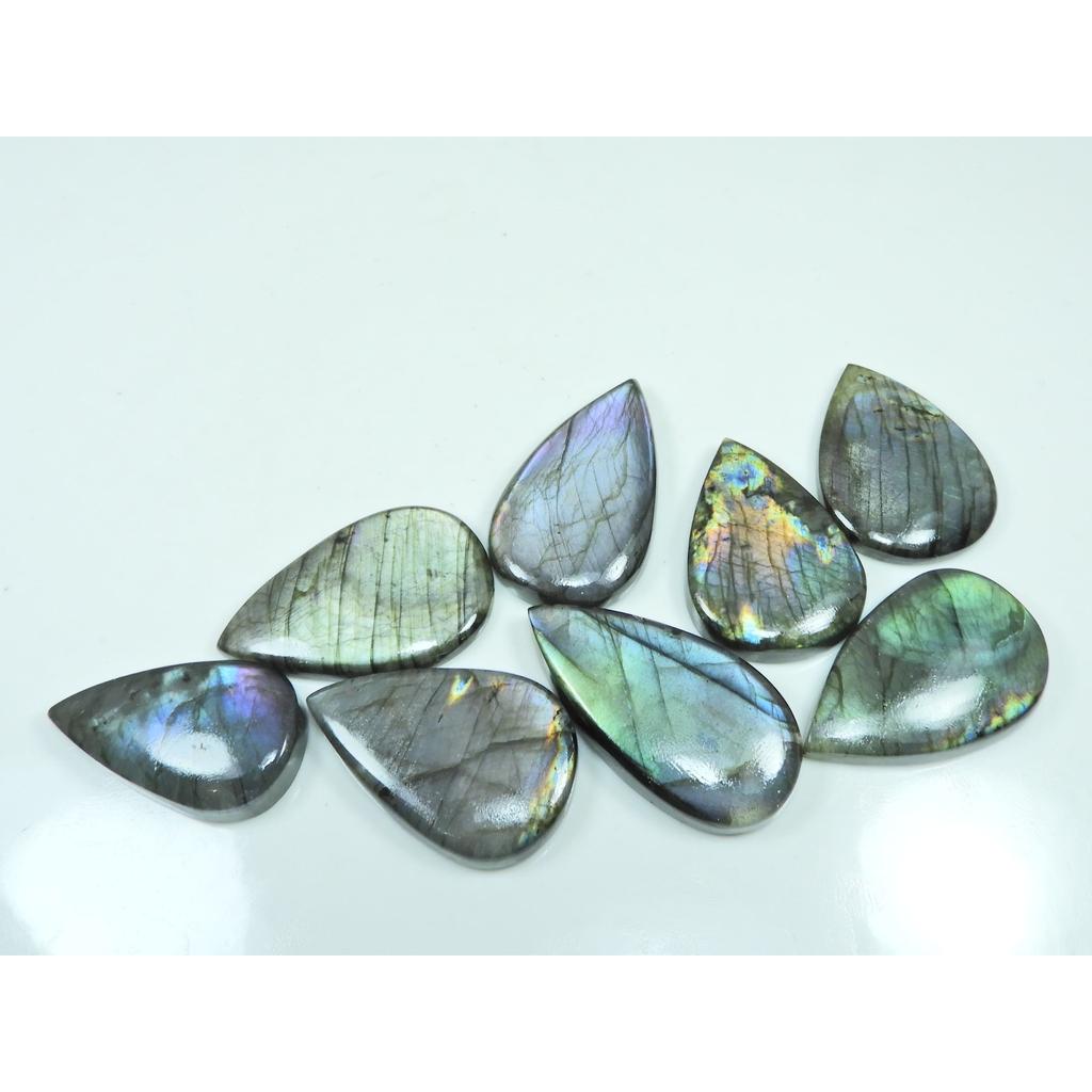 Natural Purple Multi Spectrolite Labradorite Pear Loose Gemstone 08 Pcs Lot LL-1201