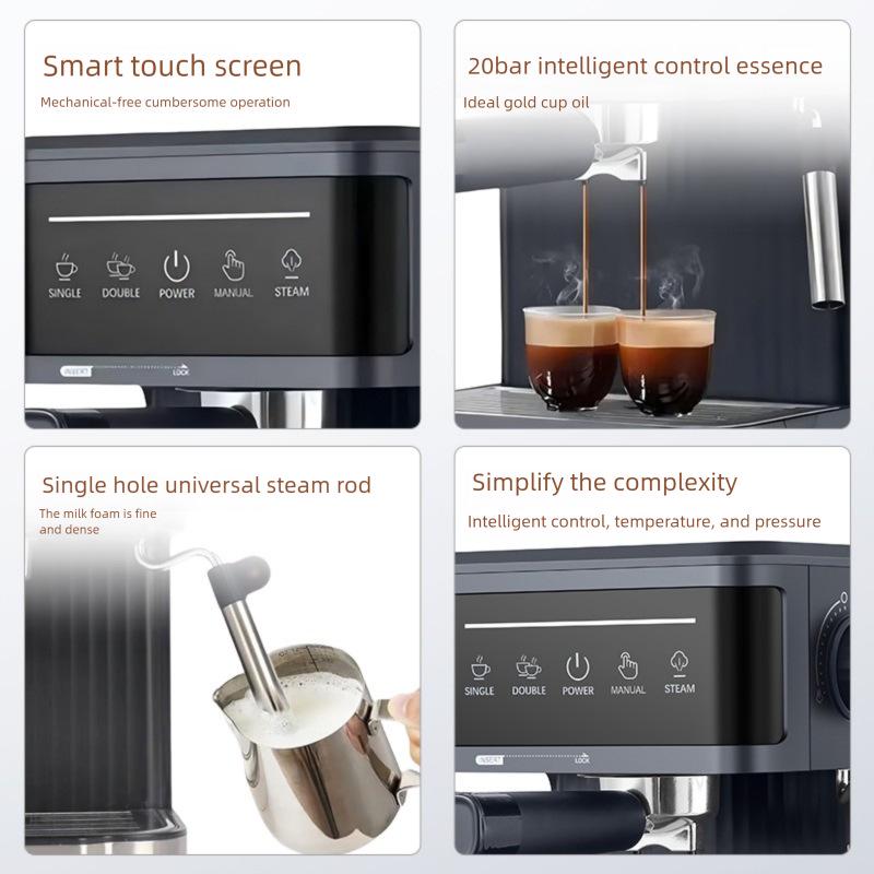 Italian Smart Touch Screen Semi-Automatic Coffee Machine with High-Pressure Extraction