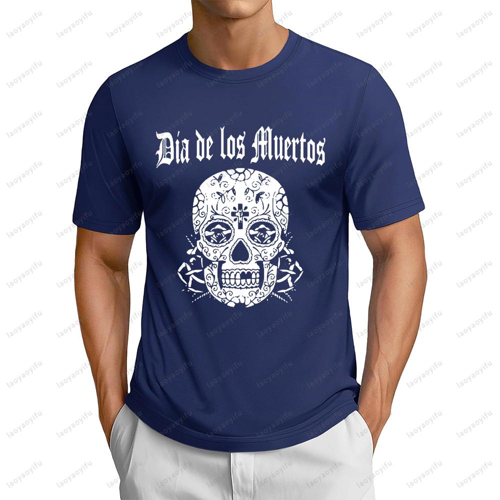 Dia De Los Muertos Mexican Skull Day of The Dead TShirt Casual Fashion Loose Short Sleeve Oneck Unisex Streetwear Unisex Tshirt