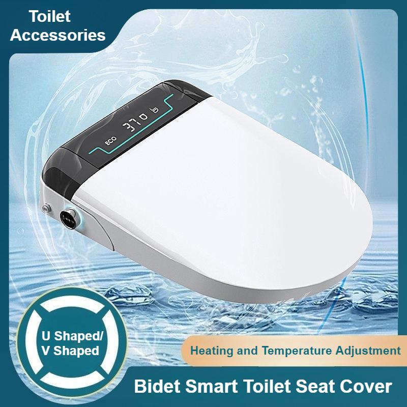 Elektrisch beheizbare Smarte Toilettenbrille mit Sofort-Spülung und Trocknungsfunktion Badezimmerzubehör Automatischer Toilettensitzbezug