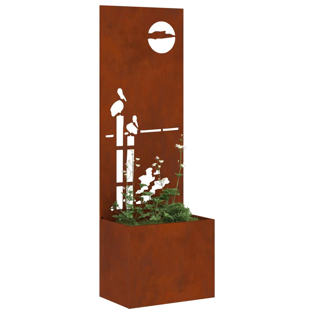 Garden Privacy Screen Canvas Rusty 50 X 32 X 150 Cm