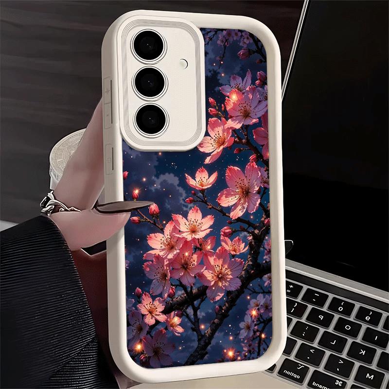 Phone Case for Samsung Galaxy A17 A16 A15 A14 A13 Dreamy Night Cherry Blossom Tree A56 A36 A26 A55 A35 A25 A54 A34 A24 A53 A33 A