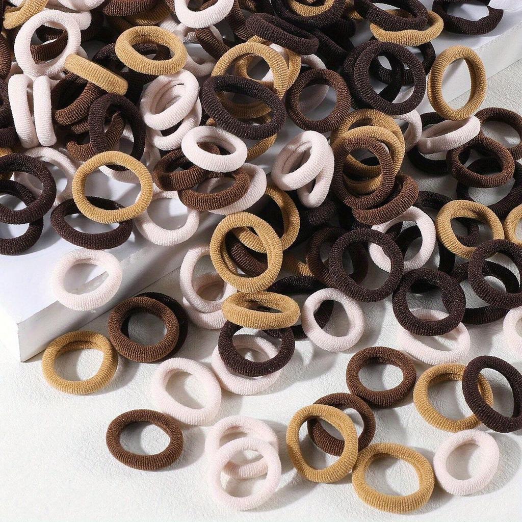 Lot de 300 Élastiques à Cheveux Basiques Colorés et Chouchous pour, Incluant des Élastiques pour Queue de Cheval et des Élastiques en Caoutchouc Doux pour les Cheveux, Parfaits pour un Usage Quotidien.