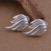 Korean Style 925 Sterling Silver Feather Earrings with Diamond Design
