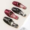 Fashion Luxury Silk Print Design Flat Slippers Women Sweet Butterfly Knot Decoration Modern Slippers Comfortable Elegant Home Slippers