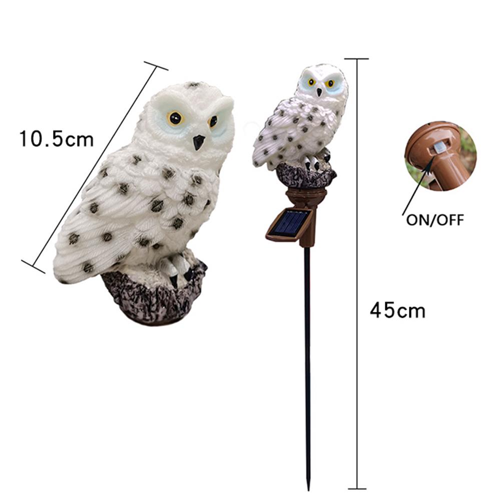 2pcs Solar LED Lights Outdoor Decorative Lawn Stake Owl Shape Lights for Home Garden Courtyard Adornment Decor Warm White Light
