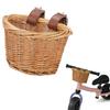 Bicycle Front Basket For Kids Bike Scooter Waterproof Durable Handmade Storage Basket Detachable Baggage Bag