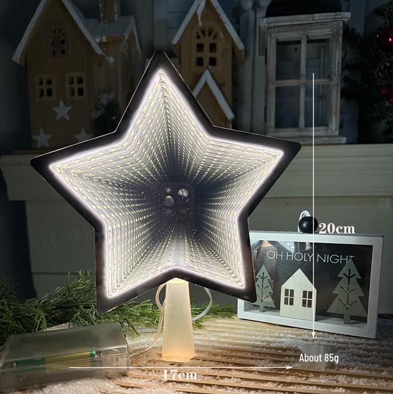 Christmas Transparent Luminous Star Tree Topper - Light-up Five-Pointed Decoration