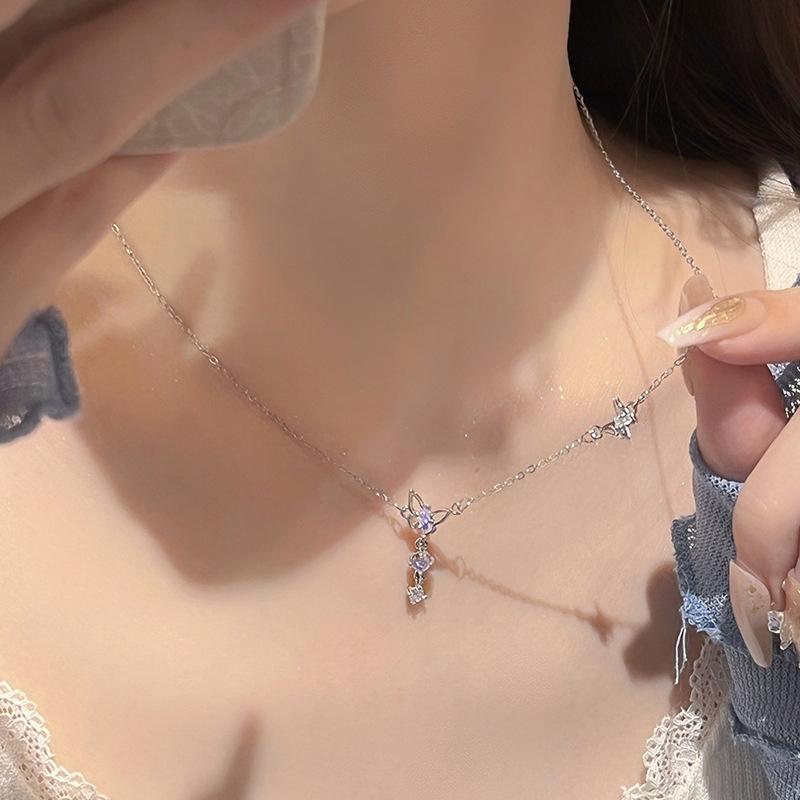 Butterfly Necklace Temperament Elegant Necklace For Women Girls Sweet Versatile Clavicle Chain Jewelry Accessories Gifts