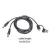 Double Output 5.5x2.5mm Charging Cable With USB A And Type C Connectors Input Support 5V 3A 1M Length Black