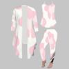 Plus Size Distressed Floral Print 3 Piece Outfit, Long Sleeve Open Front Cardigan Cami Top Leggings Set for Women