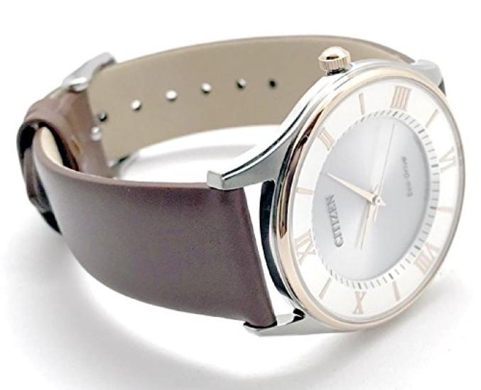 Citizen Slim Watch with Genuine Leather Strap and Spare Strap Domestic Model Eco-Drive Men's Solar-Powered Included. Number BJ6484-50A/LBR [Used]