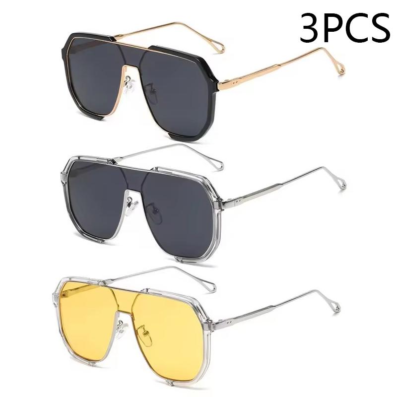 Europa I Stany Zjednoczone Moda Podwójny Mostek Duże Oprawki Wielokątne Okulary Przeciwsłoneczne Moda Wklęsły Kształt Okulary Przeciwsłoneczne Fala