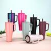 40oz Insulated Stainless Steel Car Cup with Straw & Handle