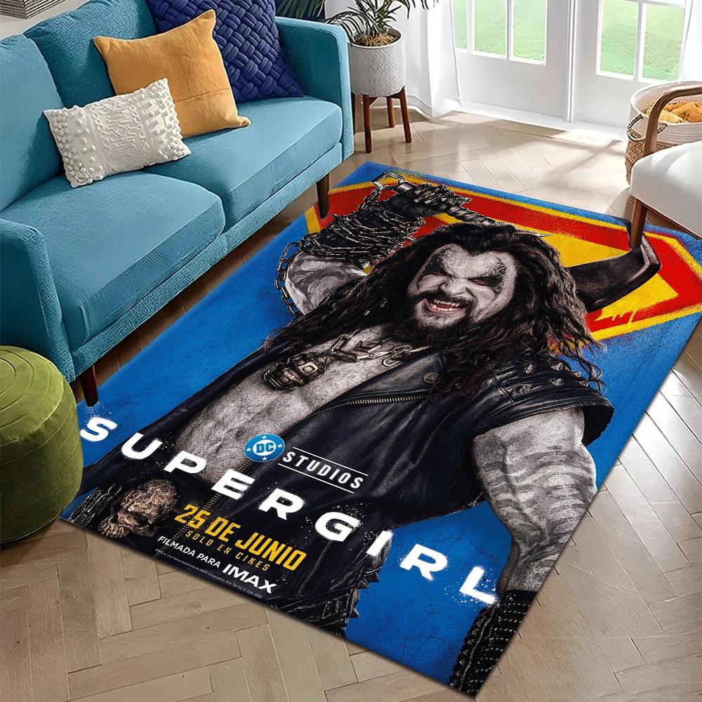 Popular Movie TV S-super-girl Superhero Carpet Rug for Bedroom Living Room Decor Sofa Home Kids Game Area Rug Non-slip Floor Mat