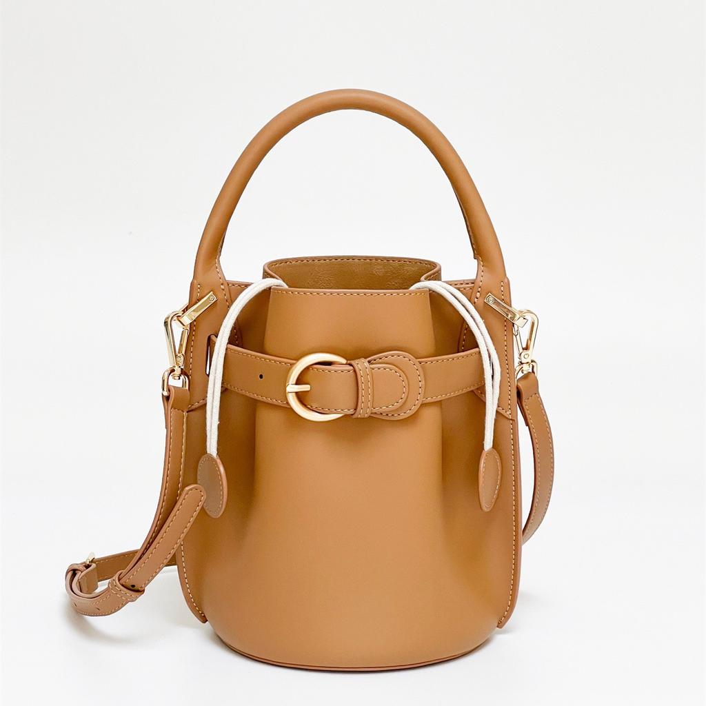 Skórzane Torby Worki Damskie Na Ramię Crossbody Zapięcie Na Sznurek Mała Komuterowa Rekreacyjna Torebka