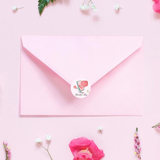 1 Roll Practical Label Charming Heart Tag Bright Color Shape Gift Packaging Label Tag