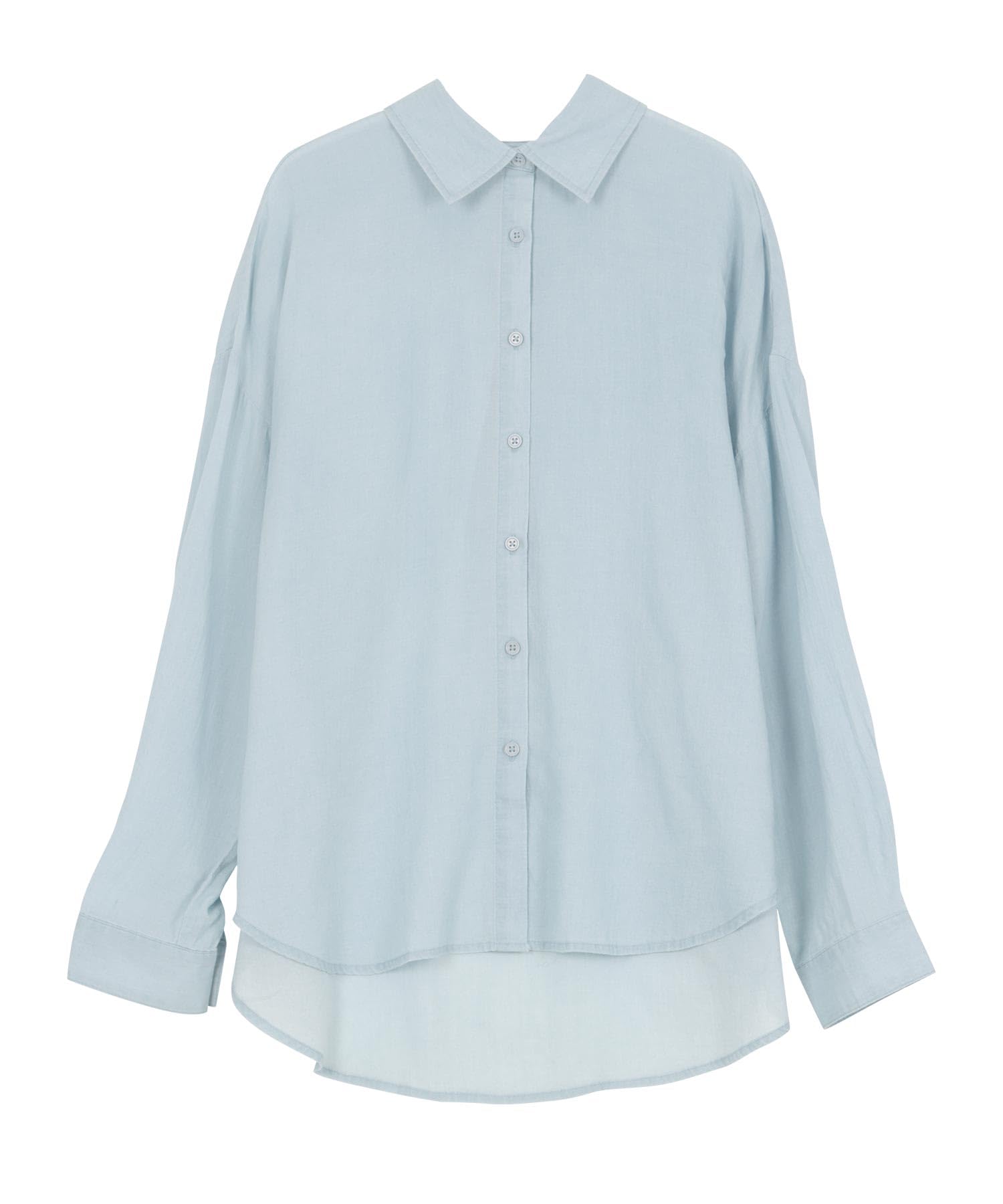 

Kobe Lettuce Sheer Denim Long Perfect for and Elegant Perfect for Air Conditioning and Sun Light Blue Shirt, Sleeve, Layering, Casual, Styles,