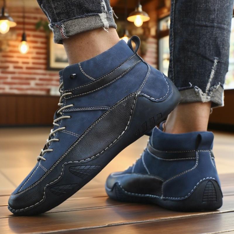 

Retro Boots for Men Fashio Unique Street Design Flat Top High Top Shoes New Spring and Autumn Business Casual Mosinka Shoes Comfortable Soft Sole Non 39
