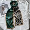 Oil painting, landscape painting, silk silk scarf, women's slender silk scarf, high-end double-layer double-sided streamer, sunscreen shawl