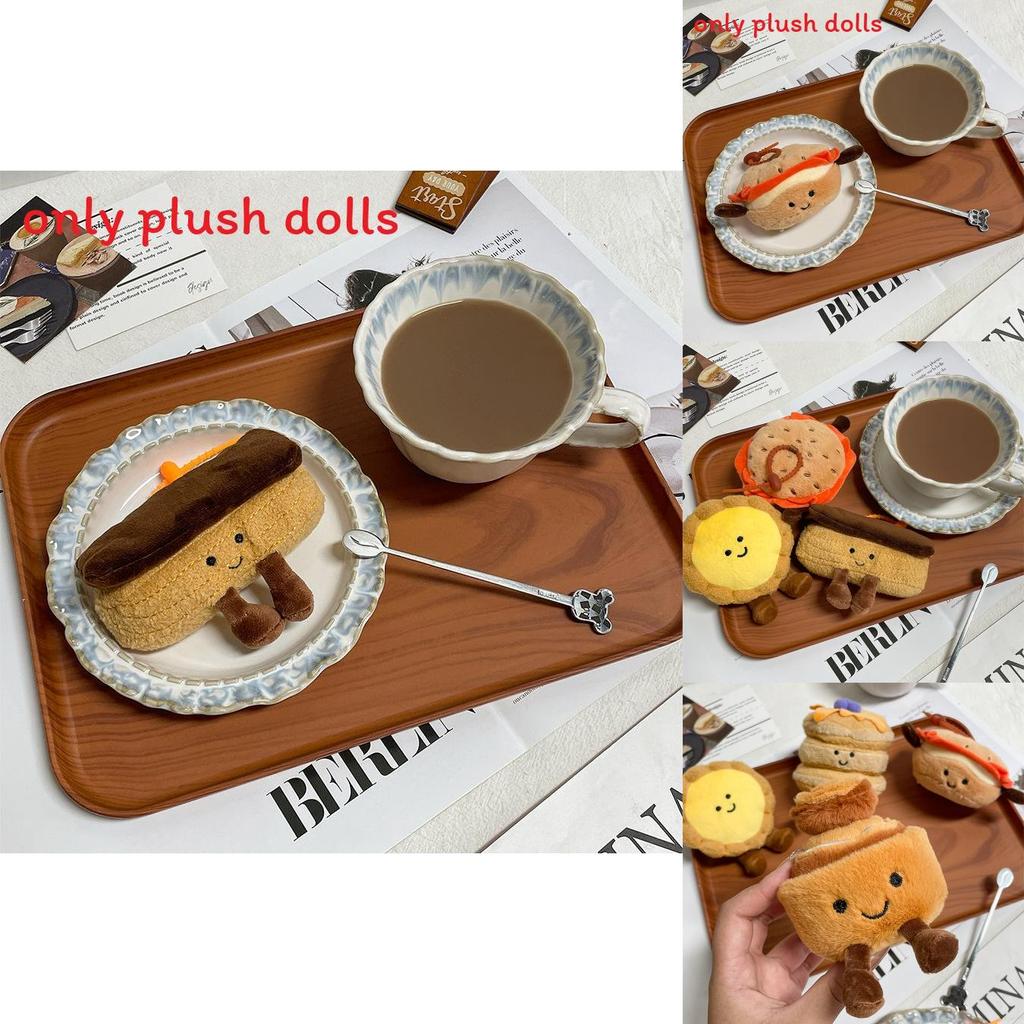 Egg Tarts Puffs Pancakes And Bagels Plush Pendants With Short Plush Filling For Kids And Adults