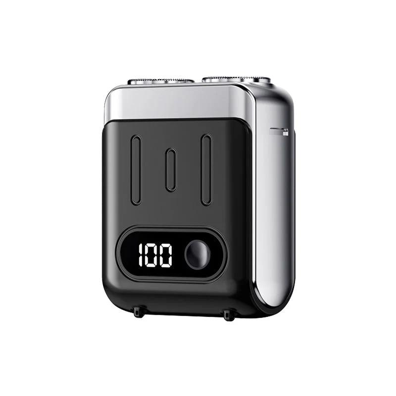 

Mini Electric Smart Shaver Dual Blade Household Car Shaver Digital Display Rechargeable Shaver Powerful Beard Trimmer Tool чорний