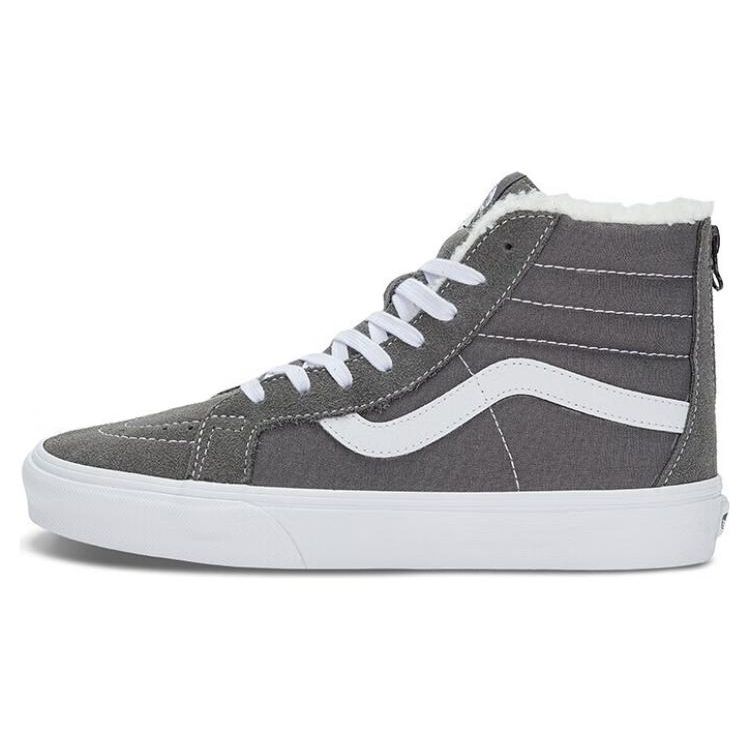 Vans Sk8 Fleece Trendy High-Top Skate Shoes Unisex Sneakers Gray White VN0A5KRCO6O