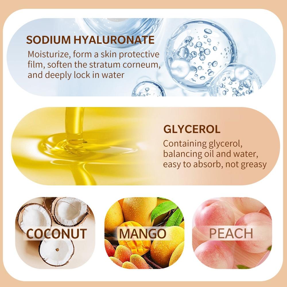 200ml Hohe Feuchtigkeitsspendende Körperbuttercreme Kokosnuss Mango Geschmack Körpercreme Feuchtigkeitsspendende und Nährende Körperreparaturcreme