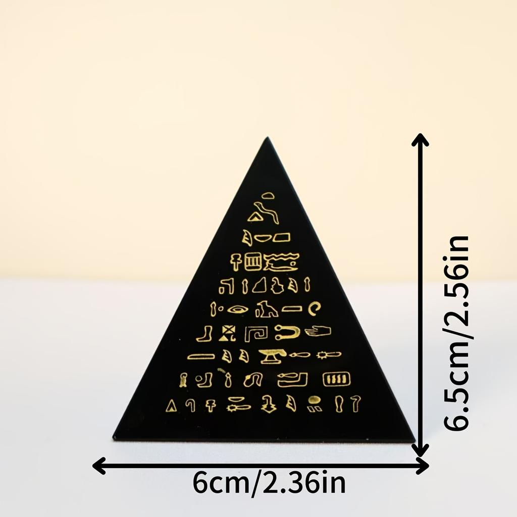 Ornement Pyramide en Cristal Hiéroglyphes Égyptiens Anciens Décor Inspiré de la Culture Historique pour Collection Cadeau Ornement de Maison en Verre