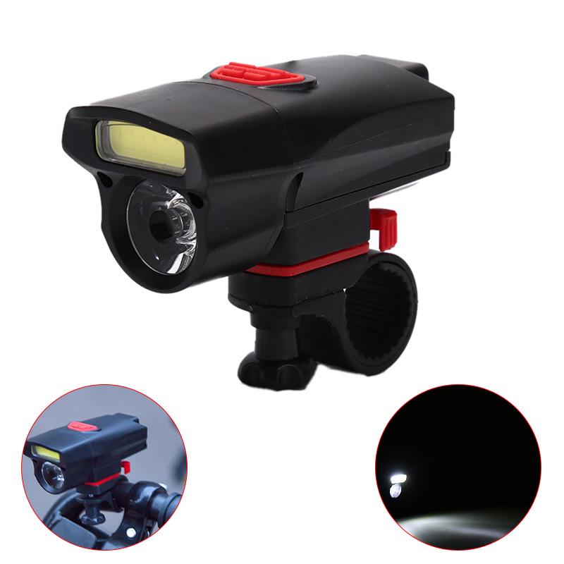 LED Bicycle Headlight AAA Battery Powered Bike Front Lamp with 6 Modes Cycling Flashlight
