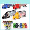 Ultimate Toy Truck Carrier Play Set With 4 Vibrant Mini Cars And Road Signs