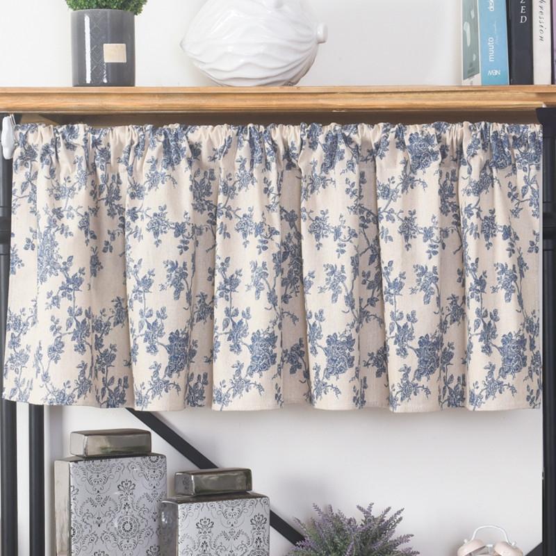 

Stripes tassel half curtain partition door curtain kitchen short curtain coffee curtain pastoral decoration short curtain Decor W150 x H45cm&Hook