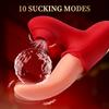2-in-1 Realistic Tongue Vibrator & Clitoris G-Spot Stimulator - 10 Sucking Modes, USB Rechargeable