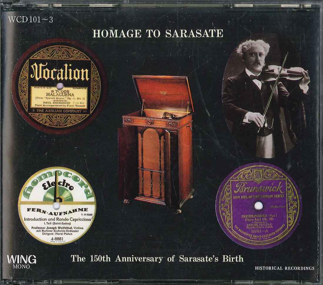 

CD SARASATE - Homage To Sarasate WCD1013 WING Japan Obi Classical Used