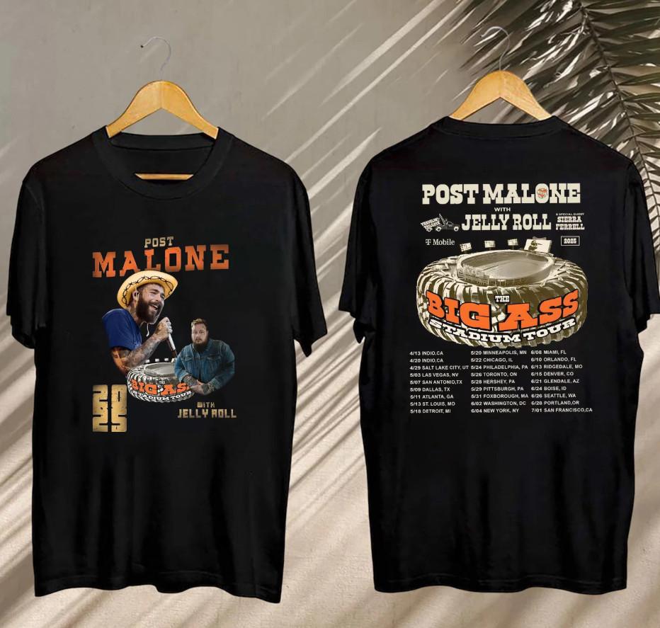 Shirt 2025 Post Malone Big Ass Stadium Tour T-shirt, Size S-4XL