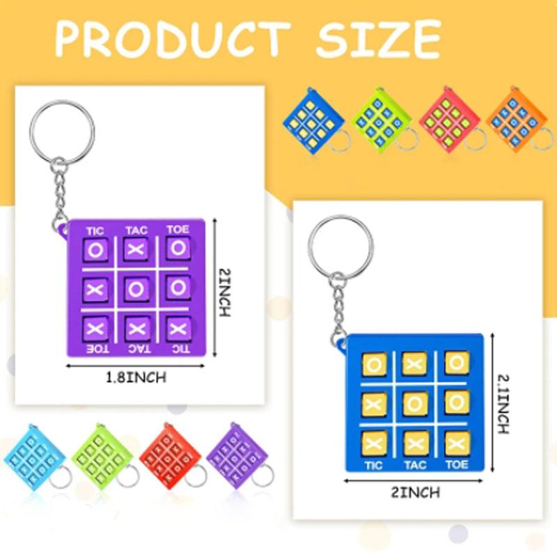 5Pcs Colorful Tic Tac Toe Keychain for Kids Educational Toys Birthday Party Favor Classroom Prizes Goodie Filler Pinata Gift