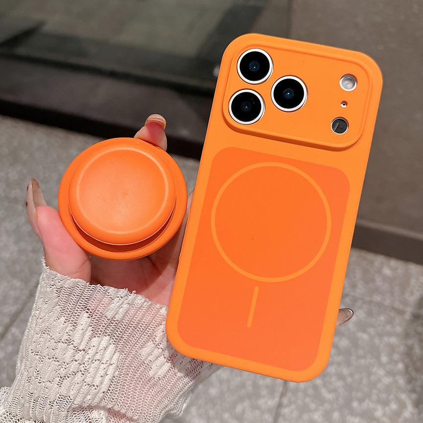 Liquid Silicone For Magsafe Magnetic Phone Case For iPhone 17 16 15 Pro Max 17Pro 16Pro Stand Holder Shockproof Cover