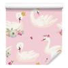 Wallpaper Fairytale and Swans Flowers Nature for Living Room and Bedroom 50x1000