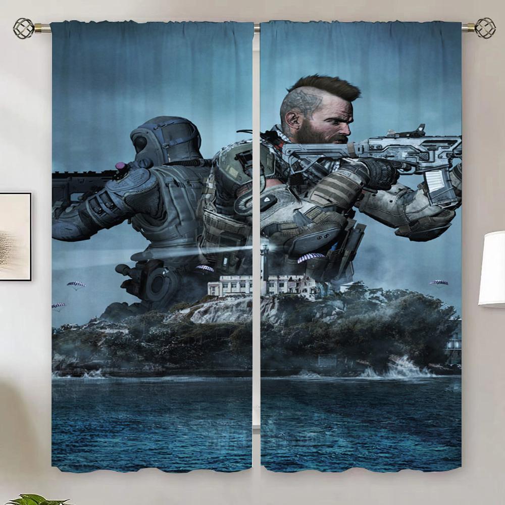 

Блекаут штори для віконних штор Салон 2 штуки Call of Duty Перегородка Вулична штора для прикраси вітальні Відтінки W50xH70cmx2pcs-CL