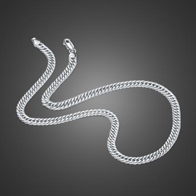 Authentic Fashion 100% 925 Sterling Silver Necklace  6mm 18-22 Inch Cuban Chain Necklace Men & Boy Link Curb Chain Gift Jewelry